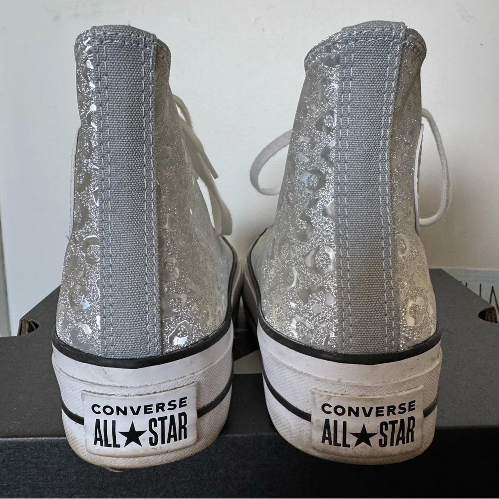Converse Silver Glitter Women's High-Top Sneakers - Picture 5 of 8
